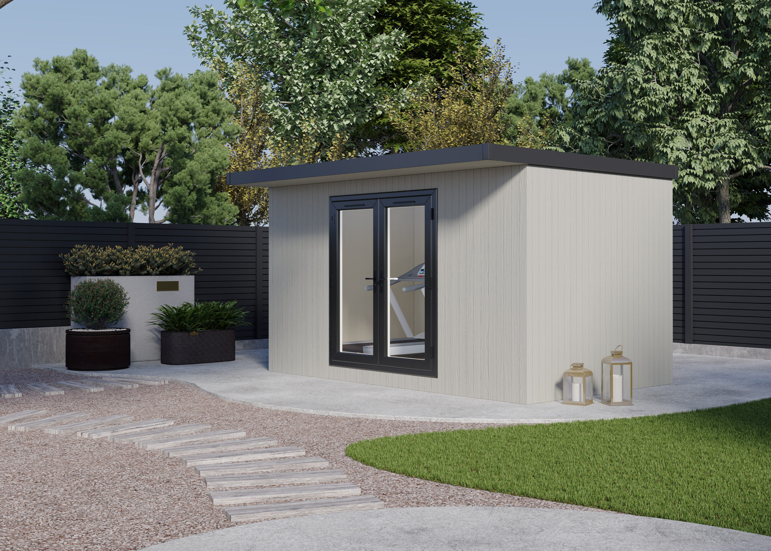 Pent Haus Insulated Garden Room 4.2m x 2.6m Silver Birch