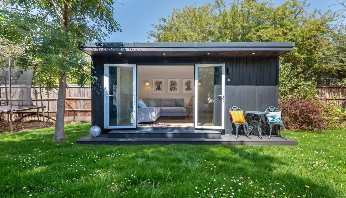 5.4m x 3m Building - ToughFrame Pro Pent Haus Garden Room in ToughWood 'Granite' Self Build
