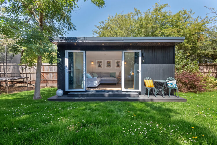 5.4m x 3m Building - ToughFrame Pro Pent Haus Garden Room in ToughWood 'Granite' Self Build