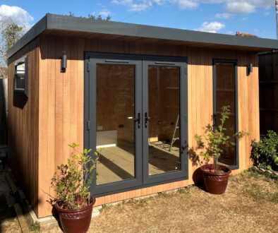 4.2m by 3.2m Signature SIPS Pent Haus Garden Room Kit in ToughWood Cedar